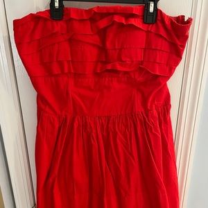 Jack Red Orange Strapless Dress Sz Large W Pockets